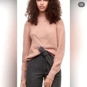 WILFRED 100% MERINO WOOL PINK CREWNECK SWEATER